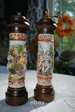 Capodimonte Functional Never USED Salt and Pepper Shaker Set