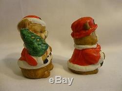 Christmas Bears Salt & Pepper Shakers vintage Ceramic Holiday