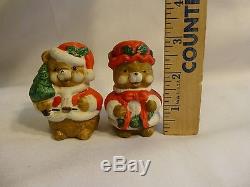 Christmas Bears Salt & Pepper Shakers vintage Ceramic Holiday