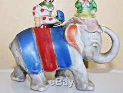 Circus Elephant Clown Dog Nodders Shakers Patent T. T. Vintage Japan Salt Pepper