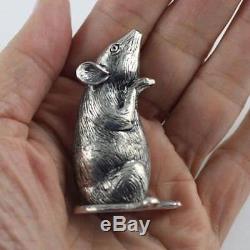 Collectable Victorian Style Mice Mouse Salt & Pepper Shakers 925 Sterling Silver