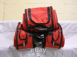 Cortech Motorcycle Sport Bag Set Red With Saddle Bags & Tail Bag