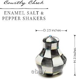 Courtly Check Salt and Pepper Shakers, Enamel Shaker Set
