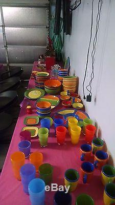 DANSK caribe 50+ set Dish/ Plates/ Bowls/ Mugs/ glasses/salt pepper/platters