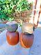 DENBY POTTERY STONE 1970'sVINTAGE WOOD AND Stone SALT AND PEPPER SHAKERS