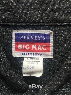Deadstock 1950s Penneys Big Mac Salt And Pepper Chambray Shirt Size 16 USA M/L
