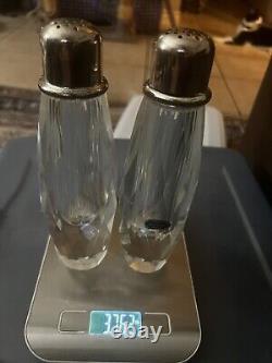 Deco Modern Cut Crystal Salt Shaker and Pepper Mill