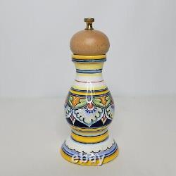 Deruta Italian Pottery Salt and Pepper Grinder Mill Gialletti Giulio Colorful