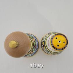 Deruta Italian Pottery Salt and Pepper Grinder Mill Gialletti Giulio Colorful