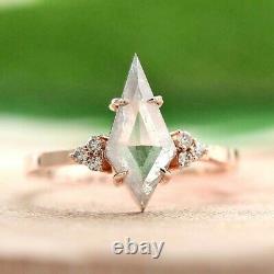 Diamond Ring, 1.24 Carat Salt And Pepper Gray Kite Cut Engagement Ring
