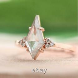Diamond Ring, 1.24 Carat Salt And Pepper Gray Kite Cut Engagement Ring