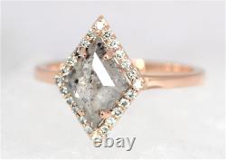 Diamond Ring, 2 Carat Salt And Pepper Gray Kite Cut Engagement Ring