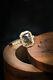 Diamond Salt and Pepper Art Deco Wedding Ring 14k Yellow Gold Fine Jewelry