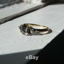 Digby & Iona Caliburn Engagement Ring 3 Salt & Pepper Diamonds with Gold Band
