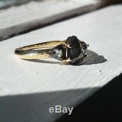 Digby & Iona Caliburn Engagement Ring 3 Salt & Pepper Diamonds with Gold Band