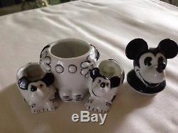 Disney Vintage Mickey Mouse Condiment Set with Open Salt & Pepper Germany