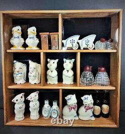Display Case with Vintage Salt and Pepper Shaker Collection, Disney Shawnee Leeds