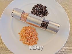 Dual sided Refillable Salt and Pepper Grinder Set Multi-Function Pepper Mil