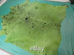 Dyed Green Cowhide Rug Size 7' X 6.7' Dyed Green on Salt & Pepper Cowhide C-447