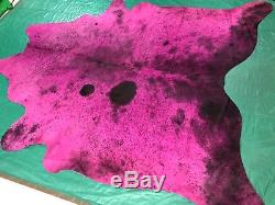 Dyed Pink Cowhide Rug Size 7.5' X 7' Salt & Pepper Pink Dyed Cowhide Rug M-319