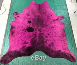 Dyed Pink Cowhide Rug Size 7.5' X 7' Salt & Pepper Pink Dyed Cowhide Rug M-319