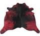 Dyed Red Cowhide Rug Size 7' X 7' Dyed Red on Salt & Pepper Cowhide Rug M-321