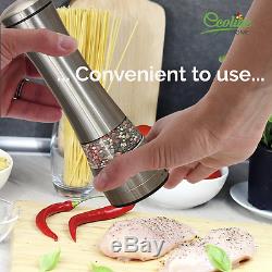ECOLINE HOME Salt and Pepper Grinders Mills Set 2 in 1- Stainless Steel Manual M