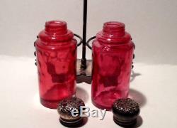 Eapg Cranberry Salt & Pepper Shakers