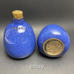 Edith Heath Ceramics 129 USA Salt and Pepper Shakers Blue Vintage MCM