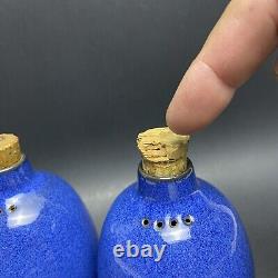 Edith Heath Ceramics 129 USA Salt and Pepper Shakers Blue Vintage MCM