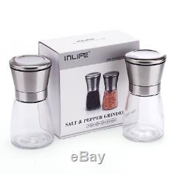 Elegant Salt and Pepper Grinder Set, Salt and Pepper Shakers with Adjustable and