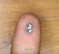 Elongated Hexagon Salt and Pepper Loose Diamond 0.93 CT 7.2 MM For Stone Ring