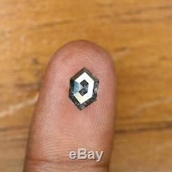 Elongated Hexagon Salt and Pepper Loose Diamond 1.80 Carat For Engagement Ring