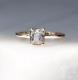 Emerald Cut Salt And Pepper Moissanite Engagement Ring Solitaire Wedding Ring