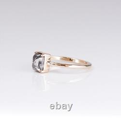 Emerald Cut Salt And Pepper Moissanite Engagement Ring Solitaire Wedding Ring