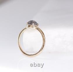 Emerald Cut Salt And Pepper Moissanite Engagement Ring Solitaire Wedding Ring