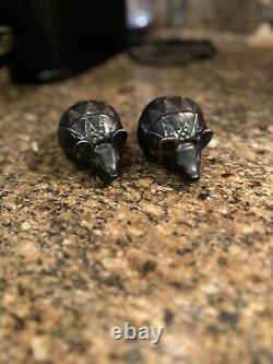 Emilia Castillo BLACK Pair Of Armadillos Salt & Pepper Shaker Set