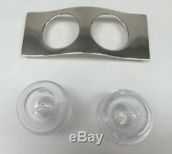 Ercuis Kalliste Salt & Pepper Shaker Set on Silver Plate Tray