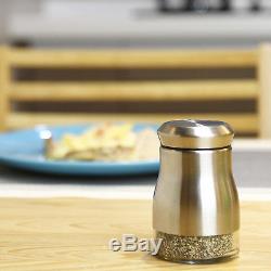 Evelyne Stainless Steel Glass Salt And Pepper Sugar Spice Shakers Twist Lid