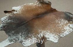 Extra Large Brazilian salt and pepper Cowhide rug 7.9x 7.4 ft -3075