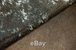 Extra Large Brazilian salt and pepper Cowhide rug 7.9x 7.4 ft -3075