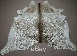 Extra Large Brazilian salt and pepper exotic Cowhide rug 7.1 X 6.4ft -3665
