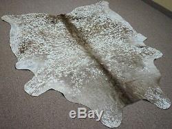Extra Large Brazilian salt and pepper exotic Cowhide rug 7.1 X 6.4ft -3665
