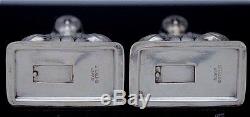 FINE JAPANESE STERLING SILVER CHINESE BUDDHA LOTUS FIGURAL SALT & PEPPER SHAKERS