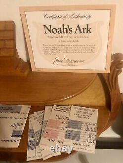 FRANKLIN MINT NOAHS ARK SALT & PEPPER SET/24 Pairs ANIMALS+3 SHELVES/COA/1980's