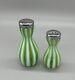 Fenton Green Opalescent New World Salt And Pepper Shakers c1950