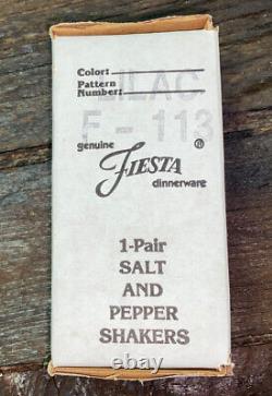 Fiesta FIESTAWARE RARE Lilac Salt and Pepper Shakers Homer Laughlin Co USA
