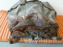 Fine Big Swiss Army Military Backpack Rucksack 1944 Canvas Salt & Pepper