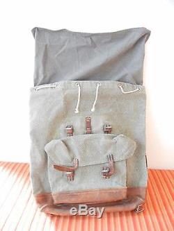 Fine Vintage Swiss Army Military Backpack Rucksack 1965 CH Canvas Salt Pepper