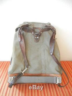 Fine Vintage Swiss Army Military Backpack Rucksack 1965 Canvas Salt & Pepper